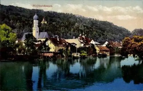 Ak Wolfratshausen in Oberbayern, See, Kirche