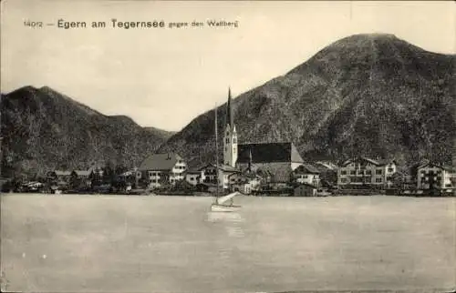 Ak Egern am Tegernsee Oberbayern, Gesamtansicht, Wallberg