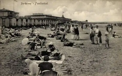 Ak Nordseebad Norderney Ostfriesland, Familienbad, Strand