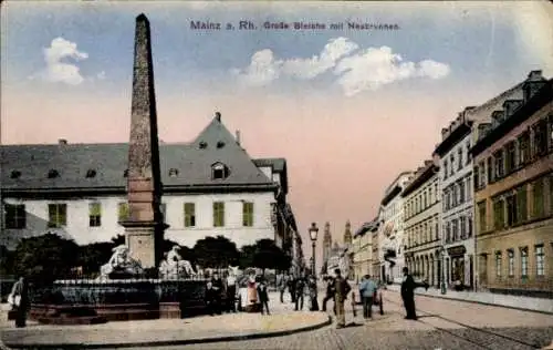 Ak Mainz am Rhein, Große Bleiche, Neubrunnen