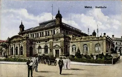 Ak Mainz am Rhein, Stadthalle, Kutsche