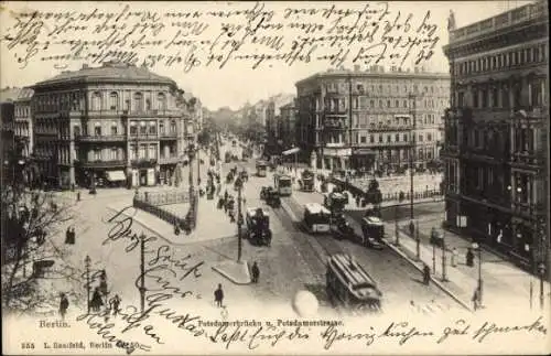 Ak Berlin Tiergarten, Potsdamer Brücke, Potsdamer Straße, Straßenbahn