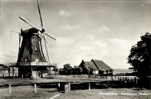 Ak Terschelling-Friesland Niederlande, Ehemalige Mühle