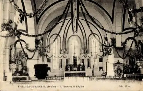 Ak Fesches le Châtel Doubs, L'Interieur de l'Eglise