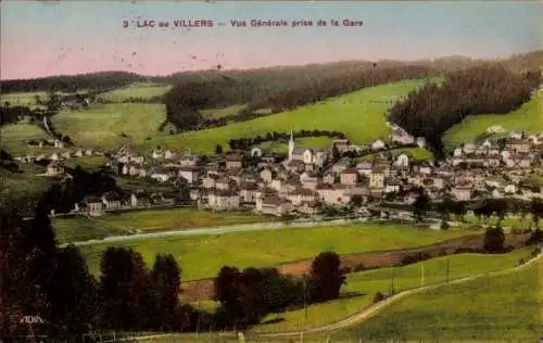 Ak Lac ou Villers Doubs, Vue Generale prise de la Gare