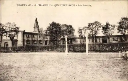 Ak Haguenau Hagenau im Elsass Bas Rhin, Kaserne Keck, 18. Jäger-Regiment