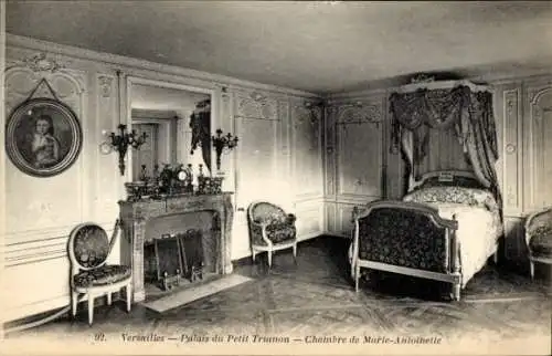 Ak Versailles Yvelines, Palais du Petit Trianon, Chambre de Marie-Antoinette