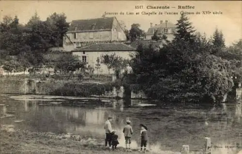 Ak Ruffec Charente, sources du Lien, Schlosskapelle