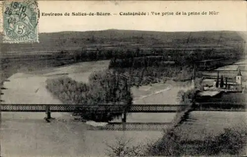 Ak Salies de Béarn Pyrénées Atlantiques, Castagnede, vue prise de la peine de Mur