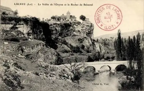 Ak Lacave Lot, La Vallee de l'Ouysse, le Rocher de Belcastel