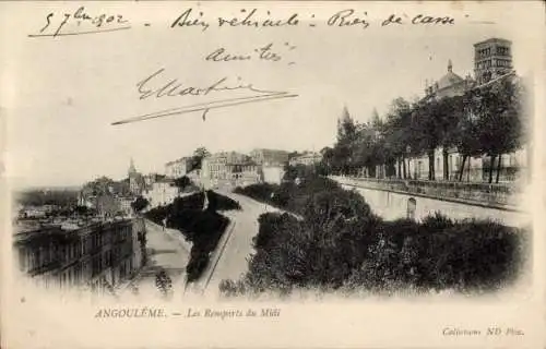 Ak Angoulême Charente, Les Remparts du Midi