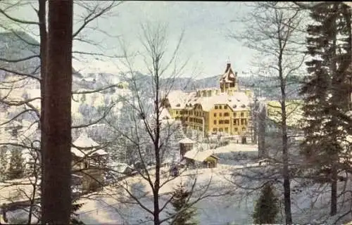 Ak Semmering in Niederösterreich, Hotel Erzherzog Johann im Winter