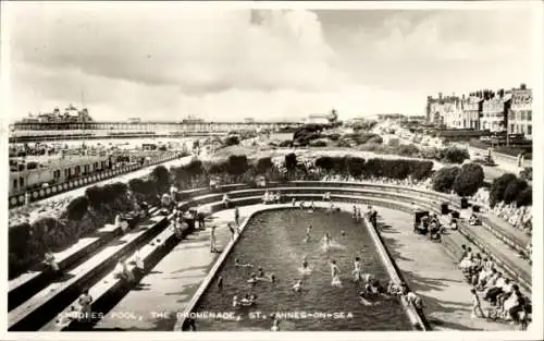 Ak St. Annes on Sea Lancashire England, Promenade, Pool