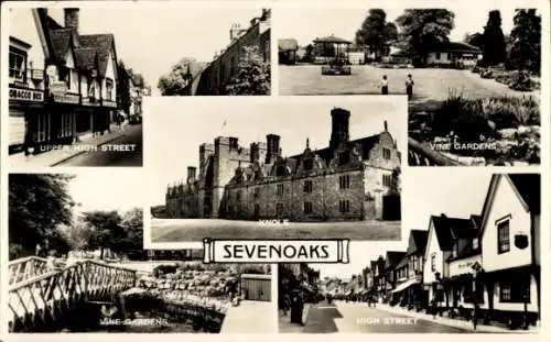 Ak Sevenoaks Kent England, Obere High Street, Vine Gardens, Knole