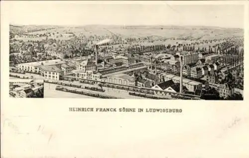 Ak Ludwigsburg in Württemberg, Fabrik Heinrich Franck Söhne