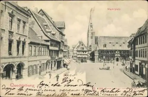 Ak Quedlinburg im Harz, Marktplatz