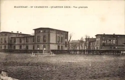 Ak Haguenau Hagenau im Elsass Bas Rhin, Kaserne Keck, 18. Jäger-Regiment