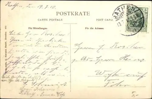 Ak Rathen an der Elbe Sächsische Schweiz, Blick auf den Ort