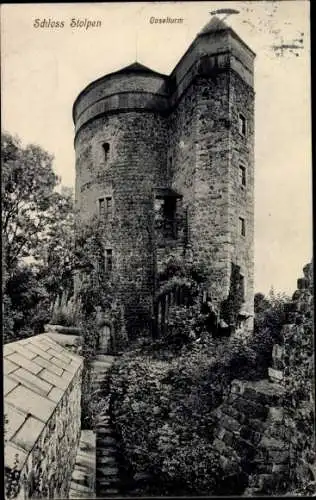 Ak Stolpen in Sachsen, Schloss, Coselturm