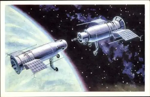 Künstler Ak Sokolov, A., Automatische Ankopplung, Sowjetunion