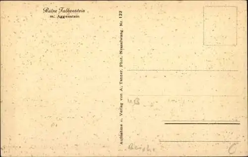 Ak Pfronten Ostallgäu Bayern, Burghotel Falkenstein mit Ruine