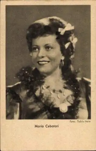 Ak Rumänische Opernsängerin Maria Cebotari, Portrait, Haarschleifen