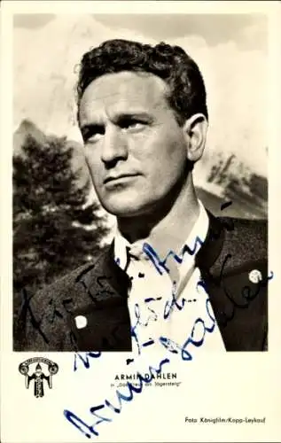 Ak Schauspieler Armin Dahlen, Portrait, Autogramm, Film Das Kreuz am Jägersteig