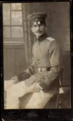 CdV Hildesheim, Deutscher Soldat in Uniform, Portrait, Max, 1909