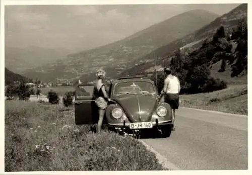 Foto Feld am See Kärnten, Auto, Autokennzeichen BJR148, Juli 1964