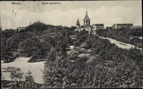 Ak Mława Mlawa Mielau Polen, Ogrod spacerowy, Grünanlagen, Promenade