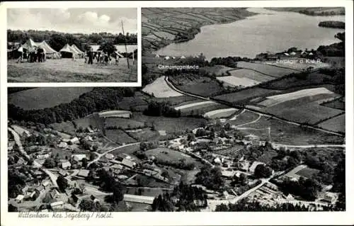 Ak Wittenborn in Holstein, Fliegeraufnahme vom Ort, Zeltplatz