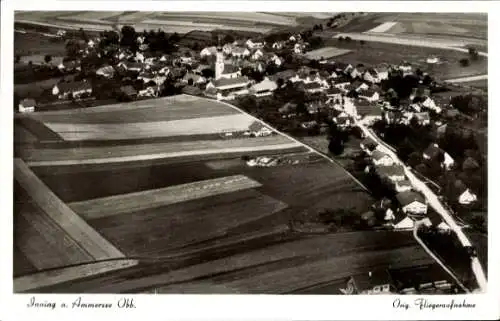 Ak Inning am Ammersee Oberbayern, Fliegeraufnahme