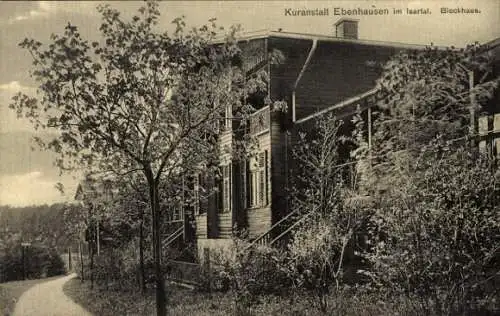 Ak Ebenhausen im Isartal Schäftlarn in Oberbayern, Kuranstalt, Blockhaus