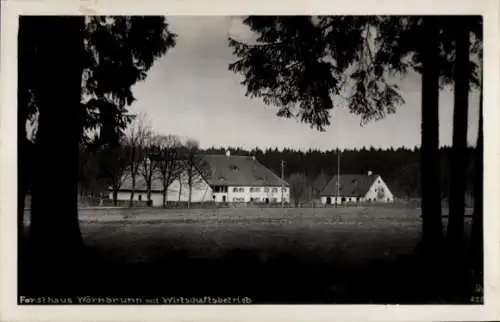 Ak Wörnbrunn Grünwald im Landkreis München Oberbayern, Forsthaus, Wirtschaftsbetrieb