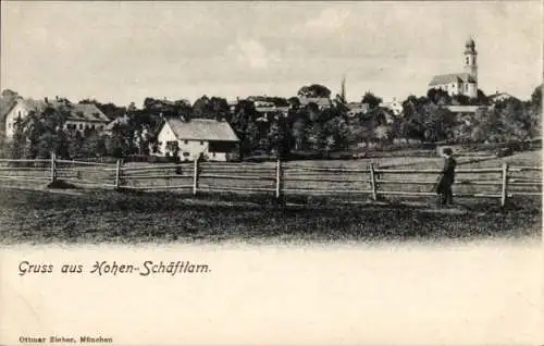 Ak Hohenschäftlarn Schäftlarn Oberbayern, Teilansicht, Kirche