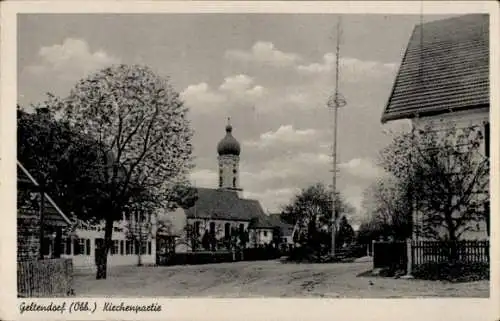 Ak Geltendorf in Oberbayern, Kirchenpartie