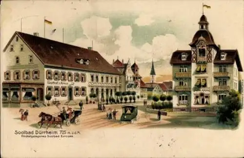 Litho Bad Dürrheim im Schwarzwald, Gasthof zum Kreuz, Hotel Kreuz