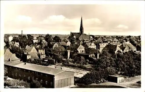 Ak Marne Holstein, Teilansicht vom Ort, Gebäude, Kirche