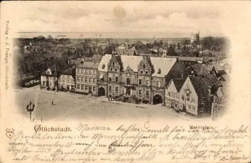 Ak Glückstadt in Schleswig Holstein, Partie am Marktplatz