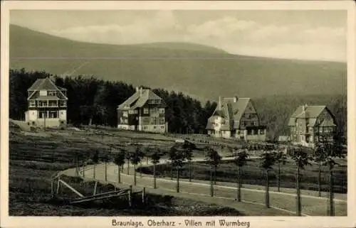 Ak Braunlage im Oberharz, Villen, Wurmberg