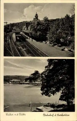 Ak Wetter an der Ruhr, Bahnhof, Harkortsee