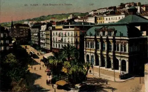 Ak Algier Alger Algerien, Place Bresson, Theater
