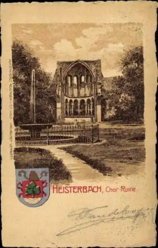 Ak Königswinter am Rhein, Kloster Heisterbach, Chor-Ruine, Wappen