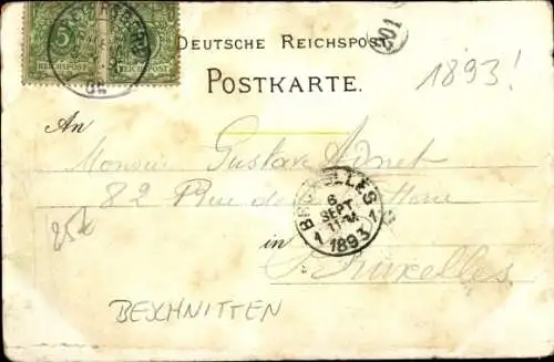 Vorläufer Litho Königswinter am Rhein, Petersberg, Siebengebirge, Dampflok, Panorama