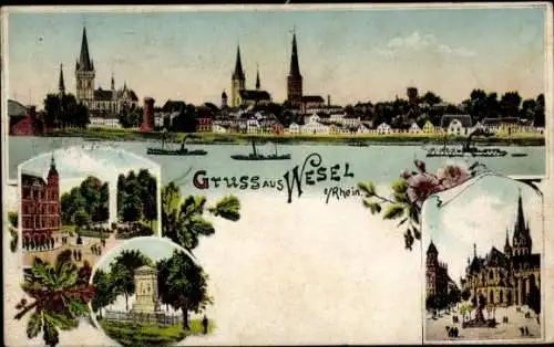 Litho Wesel am Niederrhein, Kirche, Denkmal