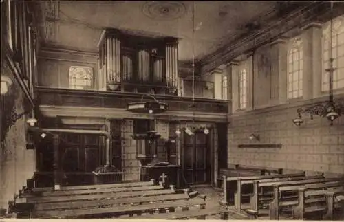 Ak Büderich Wesel am Niederrhein, evangelische Kirche, Innenansicht, Orgel