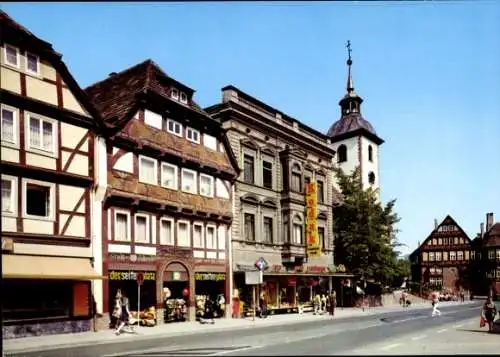 Ak Höxter an der Weser, Marktstraße, St. Nikolai-Kirche, Geschäfte