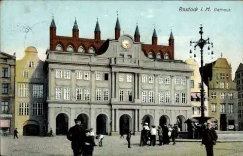 Ak Hansestadt Rostock, Rathaus