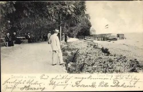 Ak Sassnitz auf Rügen, Lange Bank, Herrenbad