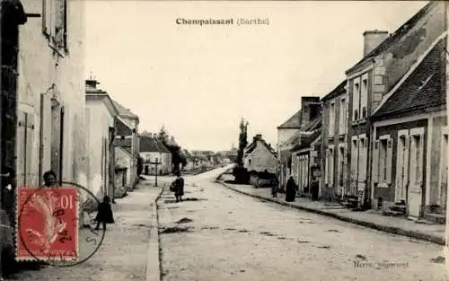 Ak Champaissant Sarthe, Straßenpartie